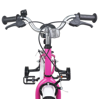 vidaXL Kids Bike 14 Inches for 3-5 Years Old Pink White