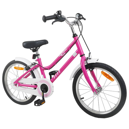 vidaXL Kids Bike 18 Inches for 5-7 Years Old Pink White
