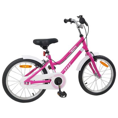 vidaXL Kids Bike 18 Inches for 5-7 Years Old Pink White