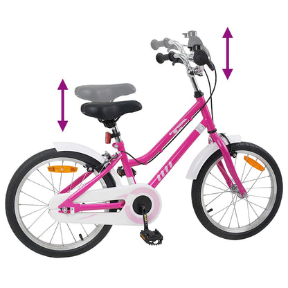 vidaXL Kids Bike 18 Inches for 5-7 Years Old Pink White