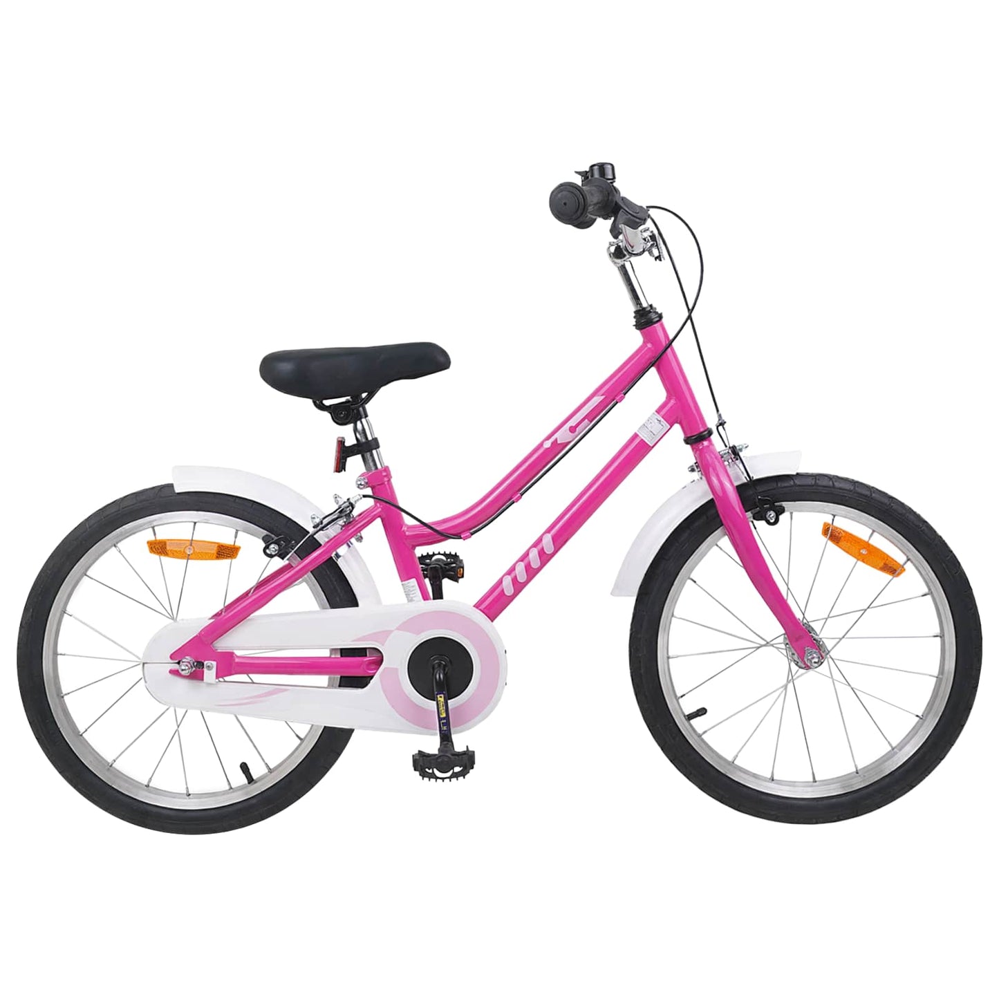 vidaXL Kids Bike 18 Inches for 5-7 Years Old Pink White