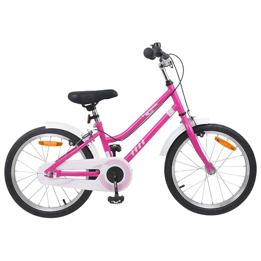 vidaXL Kids Bike 18 Inches for 5-7 Years Old Pink White