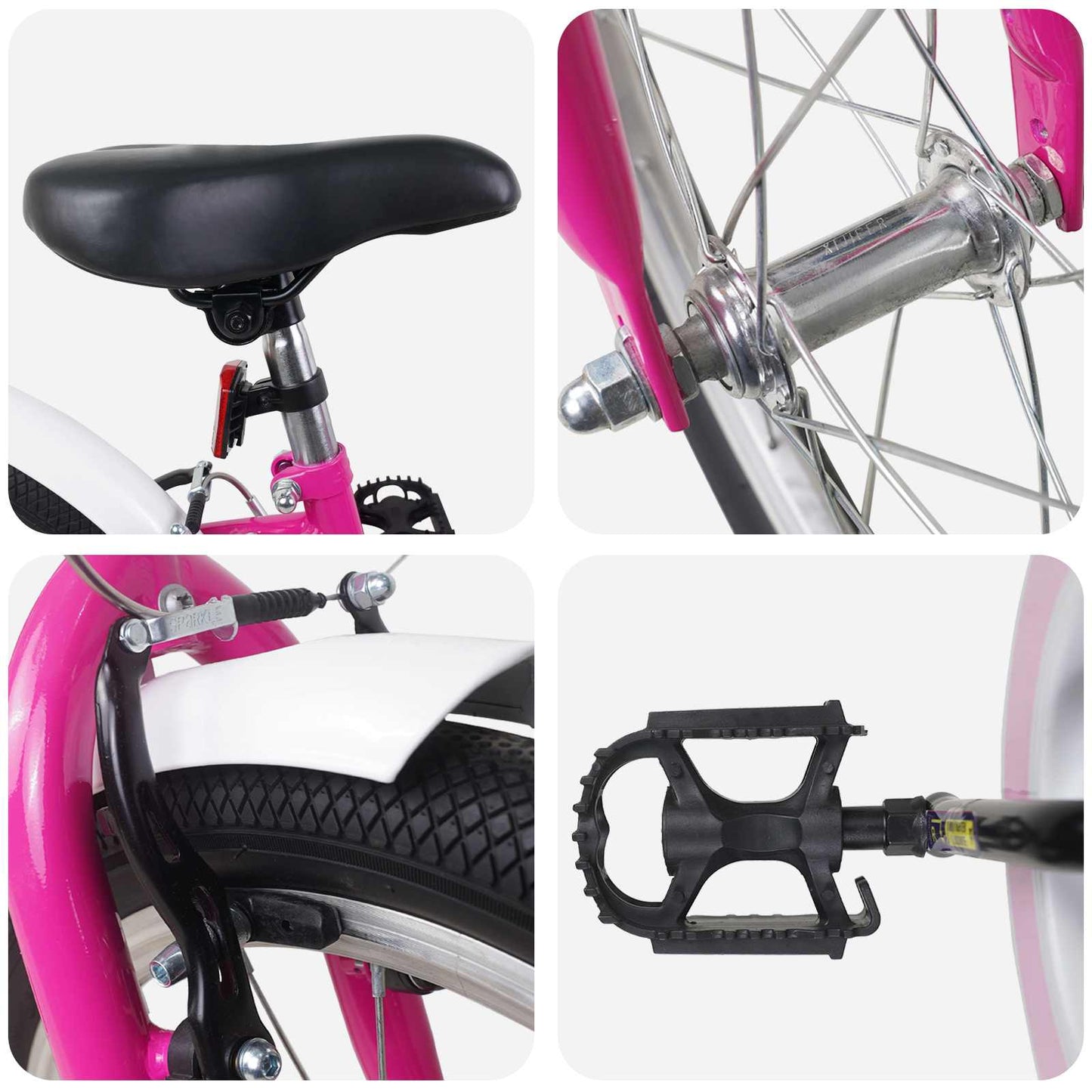 vidaXL Kids Bike 20 Inches for 6-11 Years Old Pink White
