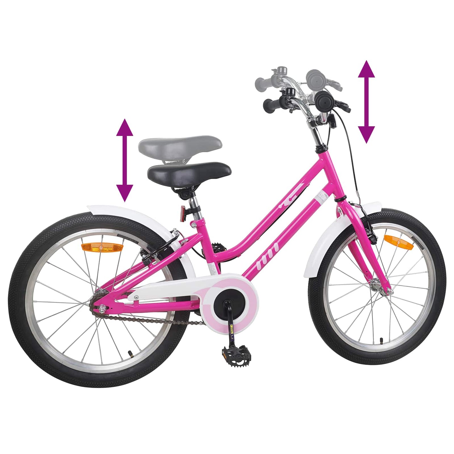 vidaXL Kids Bike 20 Inches for 6-11 Years Old Pink White