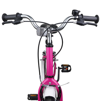vidaXL Kids Bike 22 Inches for 7-12 Years Old Pink White