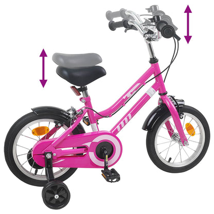 vidaXL Kids Bike 12 Inches for 2-4 Years Old Pink Black