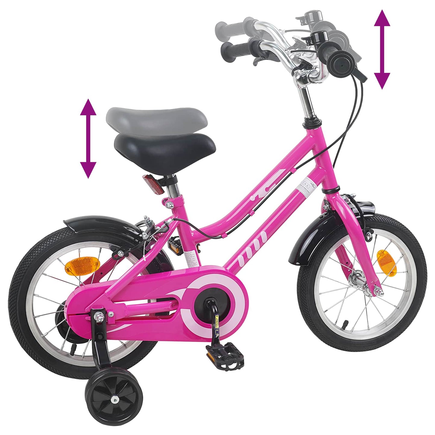 vidaXL Kids Bike 16 Inches for 4-6 Years Old Pink Black