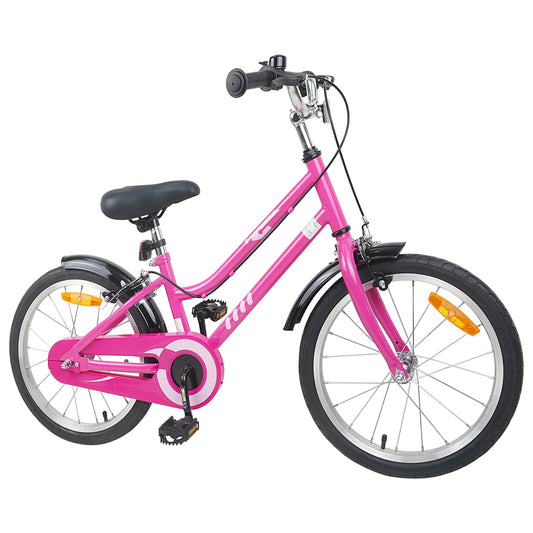 vidaXL Kids Bike 18 Inches for 5-7 Years Old Pink Black