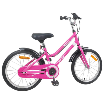 vidaXL Kids Bike 18 Inches for 5-7 Years Old Pink Black