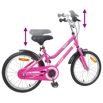 vidaXL Kids Bike 18 Inches for 5-7 Years Old Pink Black