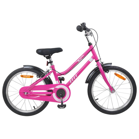 vidaXL Kids Bike 18 Inches for 5-7 Years Old Pink Black