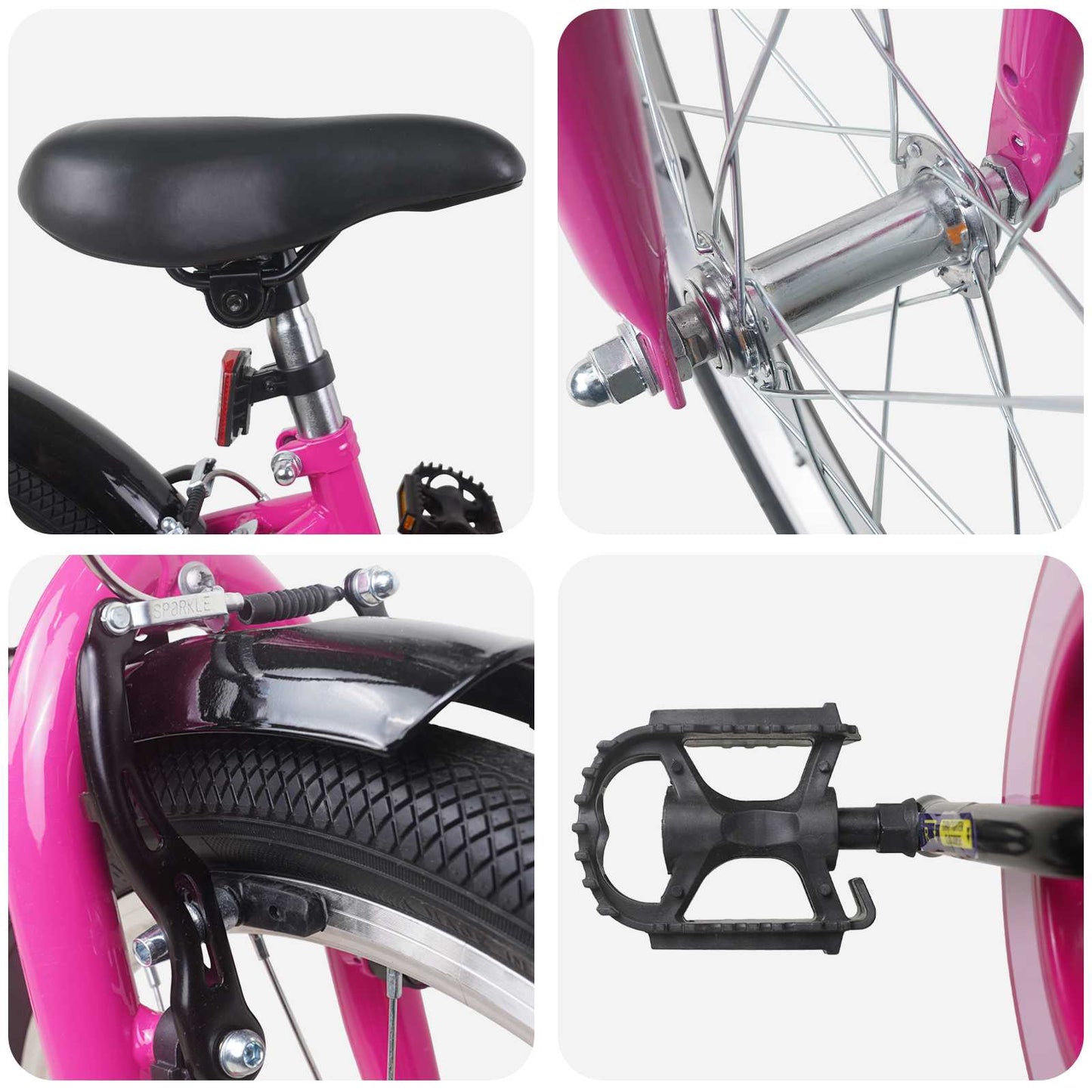 vidaXL Kids Bike 24 Inches for 8-12 Years Old Pink Black