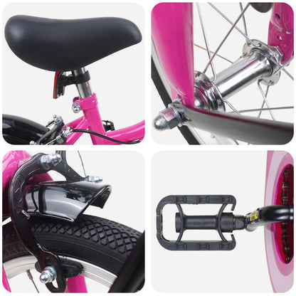 vidaXL Kids Bike 12 Inches for 2-4 Years Old Pink and Black