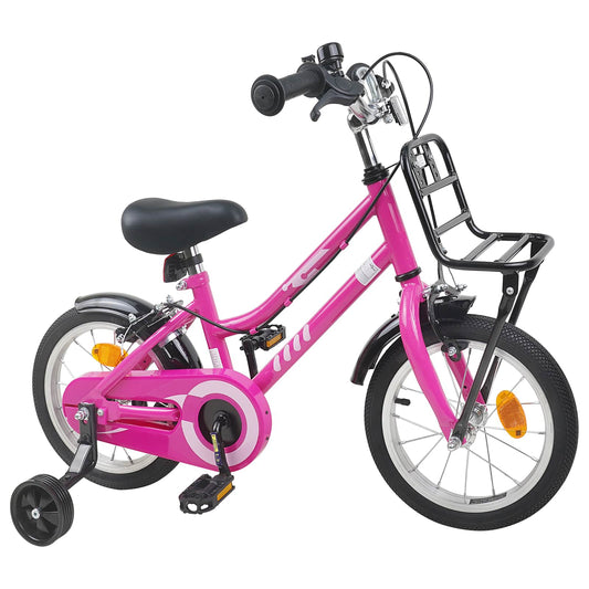 vidaXL Kids Bike 12 Inches for 2-4 Years Old Pink and Black