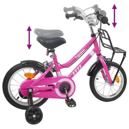 vidaXL Kids Bike 12 Inches for 2-4 Years Old Pink and Black