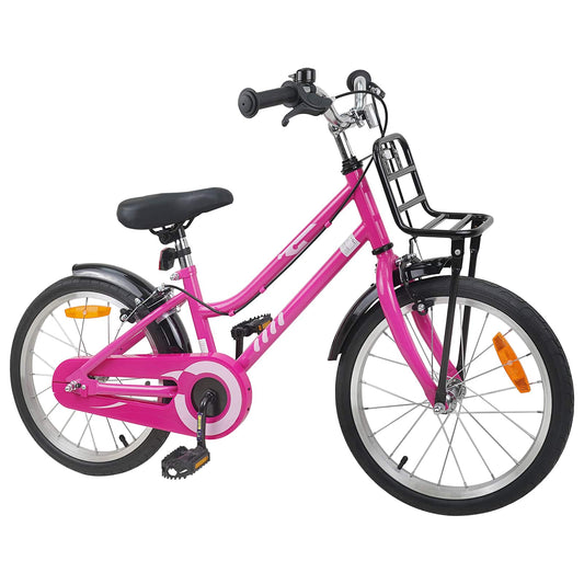 vidaXL Kids Bike 18 Inches for 5-7 Years Old Pink and Black