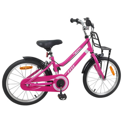 vidaXL Kids Bike 18 Inches for 5-7 Years Old Pink and Black
