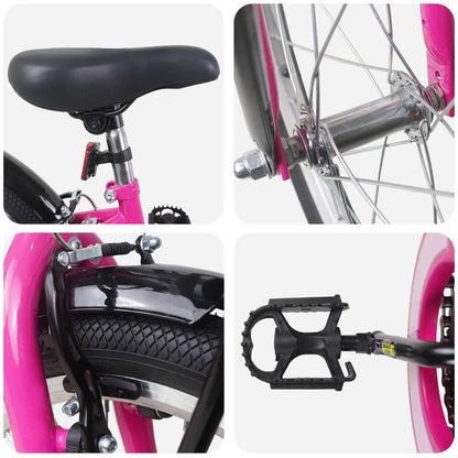 vidaXL Kids Bike 20 Inches for 6-11 Years Old Pink Black