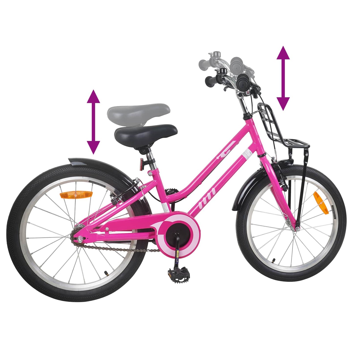 vidaXL Kids Bike 20 Inches for 6-11 Years Old Pink Black
