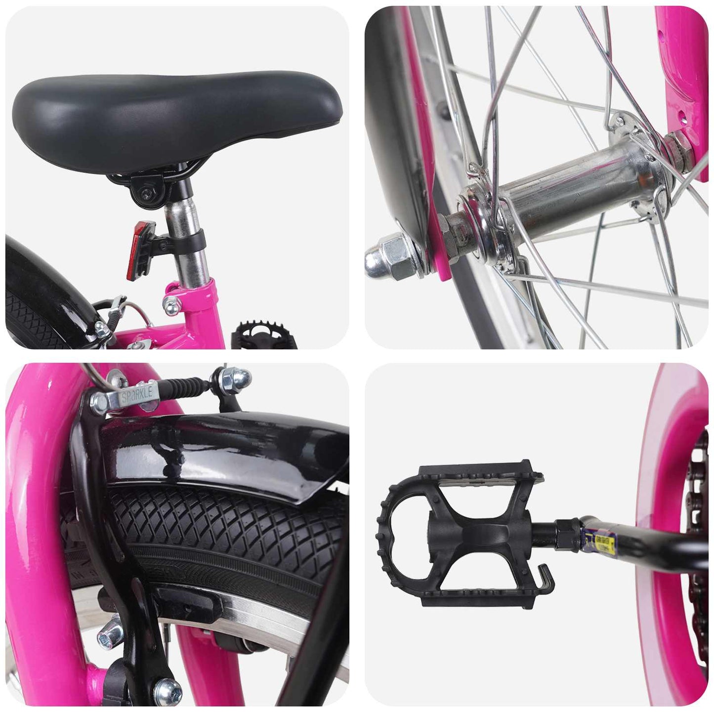 vidaXL Kids Bike 22 Inches for 7-12 Years Old Pink Black