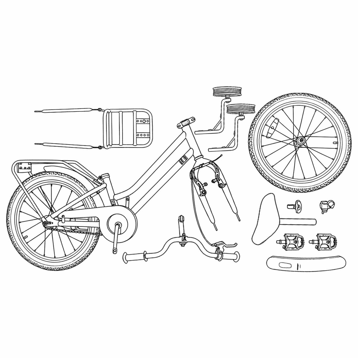vidaXL Kids Bike 12 Inches for 2-4 Years Old Black