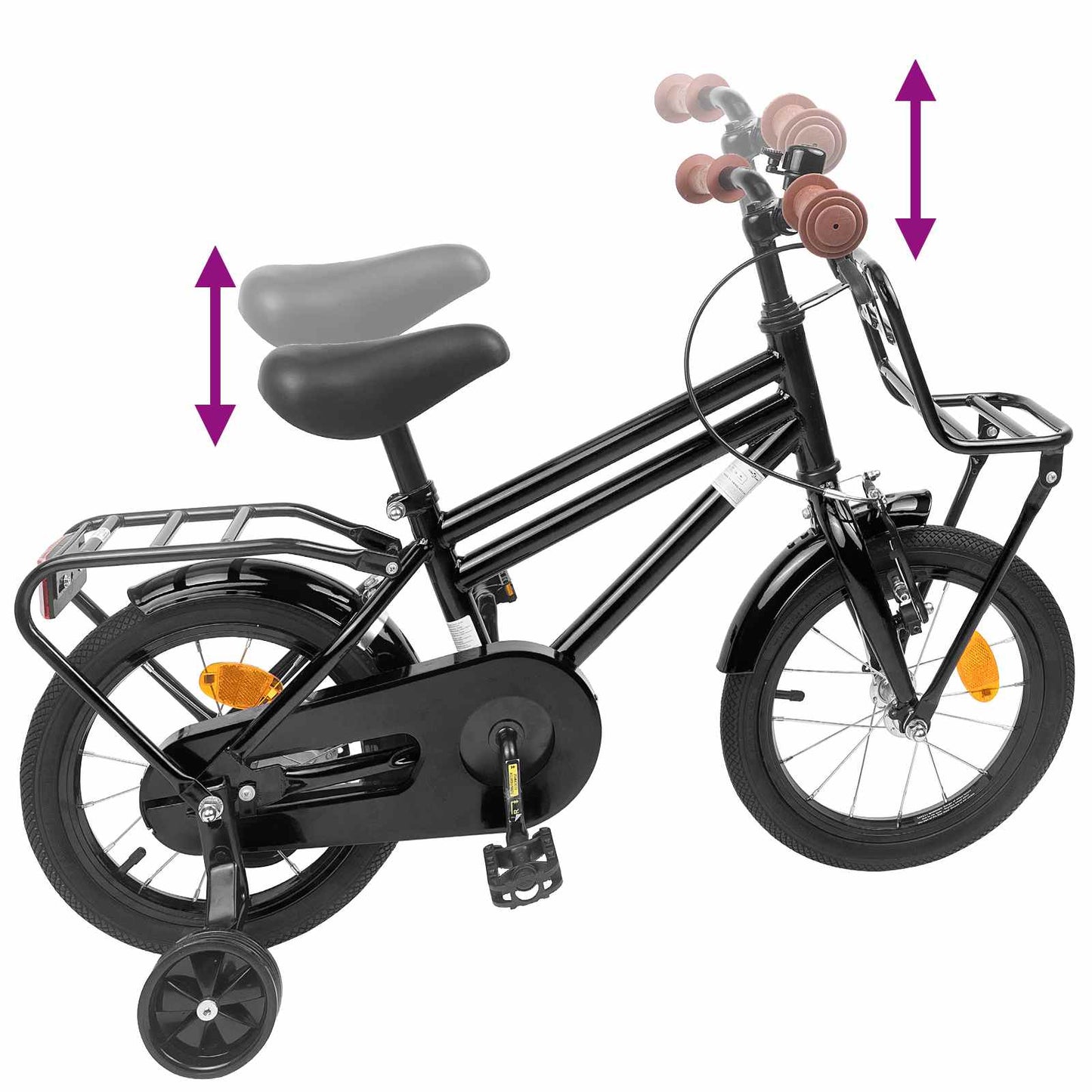 vidaXL Kids Bike 16 Inches for 4-6 Years Old Black