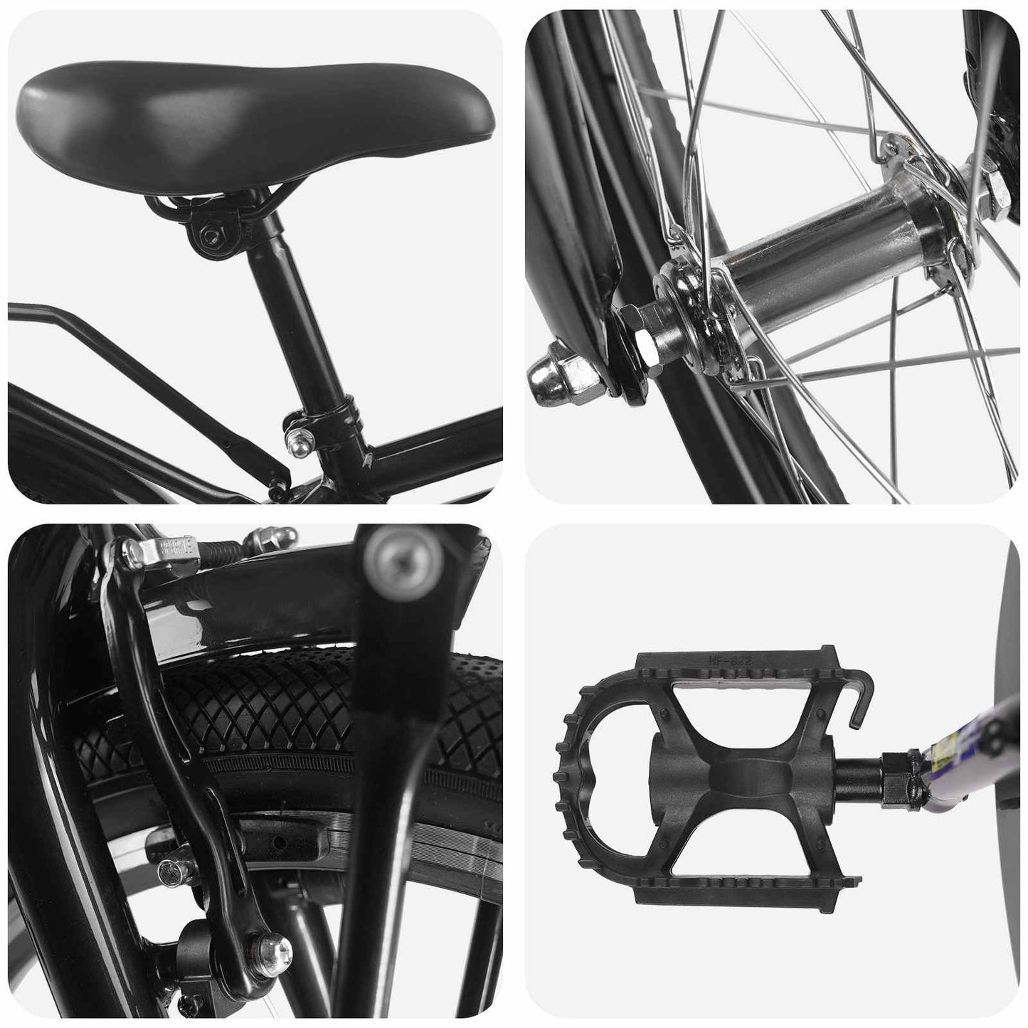 vidaXL Kids Bike 20 Inches for 6-11 Years Old Black