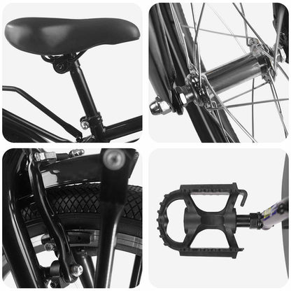 vidaXL Kids Bike 22 Inches for 7-12 Years Old Black