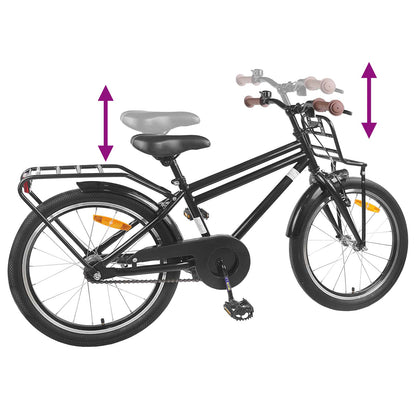vidaXL Kids Bike 22 Inches for 7-12 Years Old Black