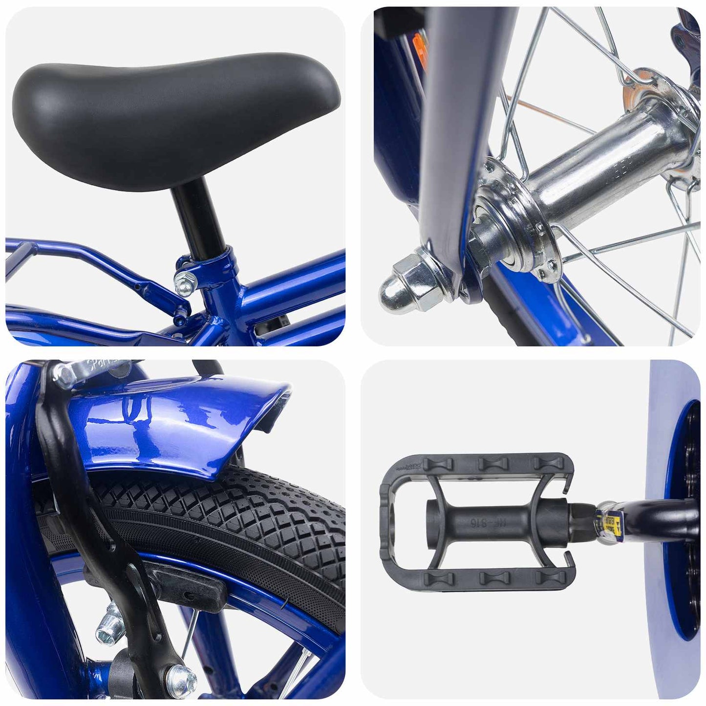 vidaXL Kids Bike 14 Inches for 3-5 Years Old Dark Blue