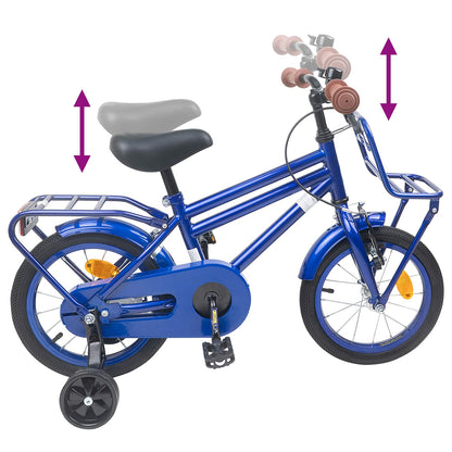 vidaXL Kids Bike 14 Inches for 3-5 Years Old Dark Blue