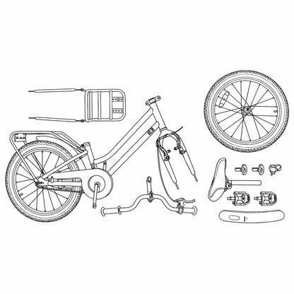vidaXL Kids Bike 18 Inches for 5-7 Years Old Dark Blue