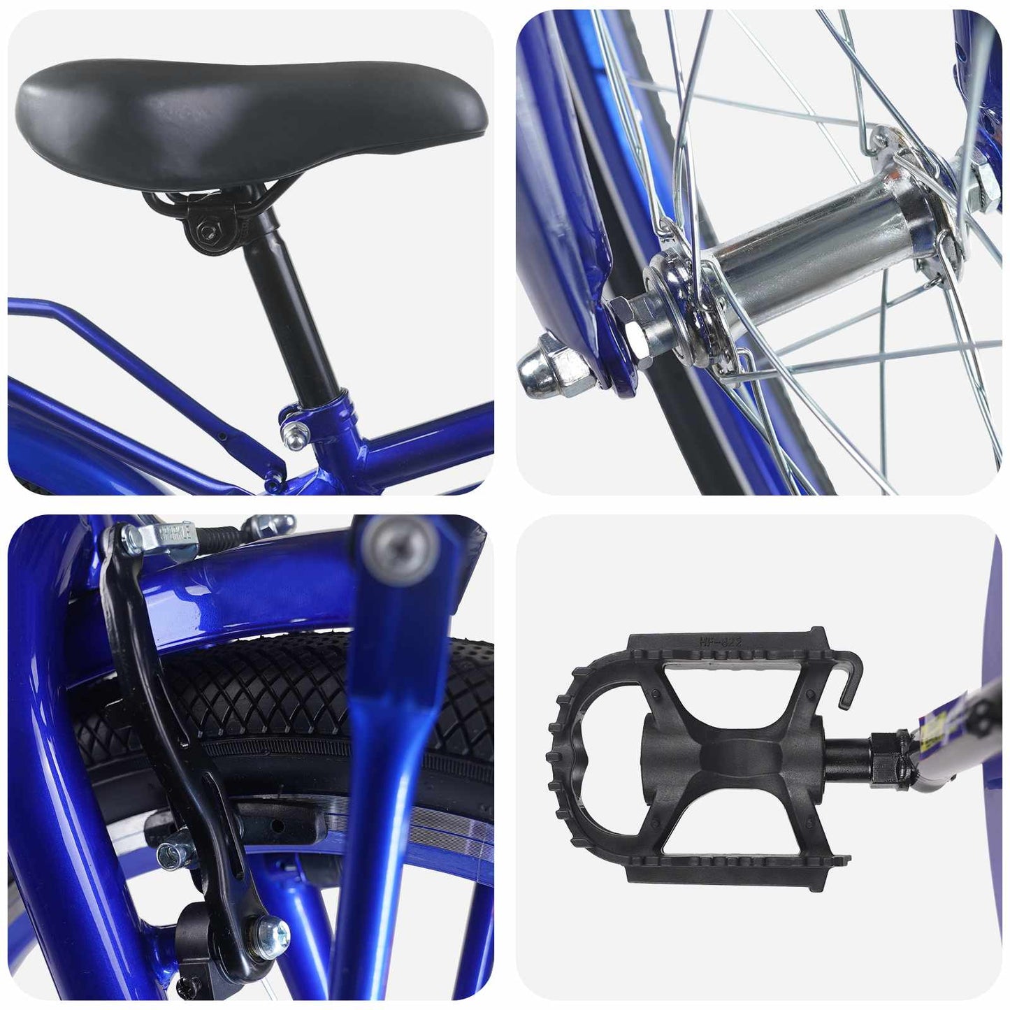 vidaXL Kids Bike 22 Inches for 7-12 Years Old Dark Blue