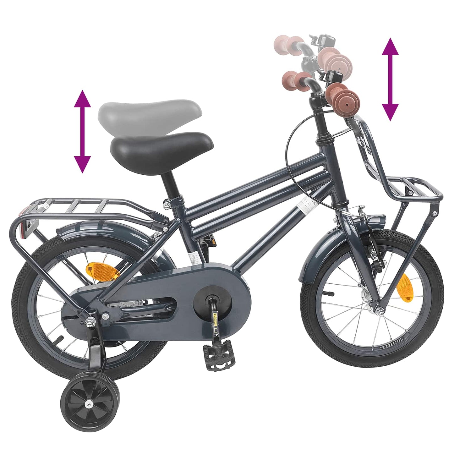 vidaXL Kids Bike 16 Inches for 4-6 Years Old Dark Grey