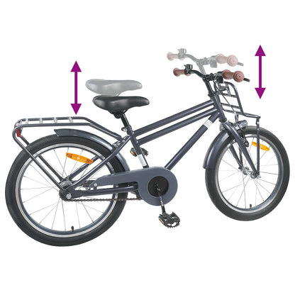 vidaXL Kids Bike 18 Inches for 5-7 Years Old Dark Grey