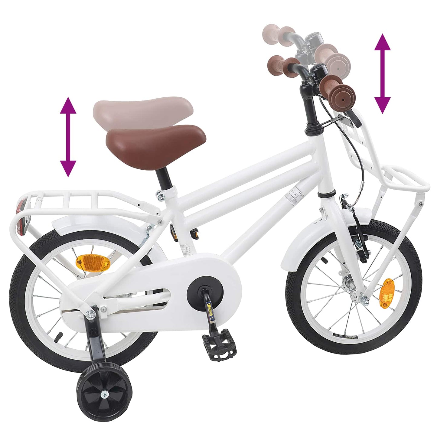 vidaXL Kids Bike 12 Inches for 2-4 Years Old White