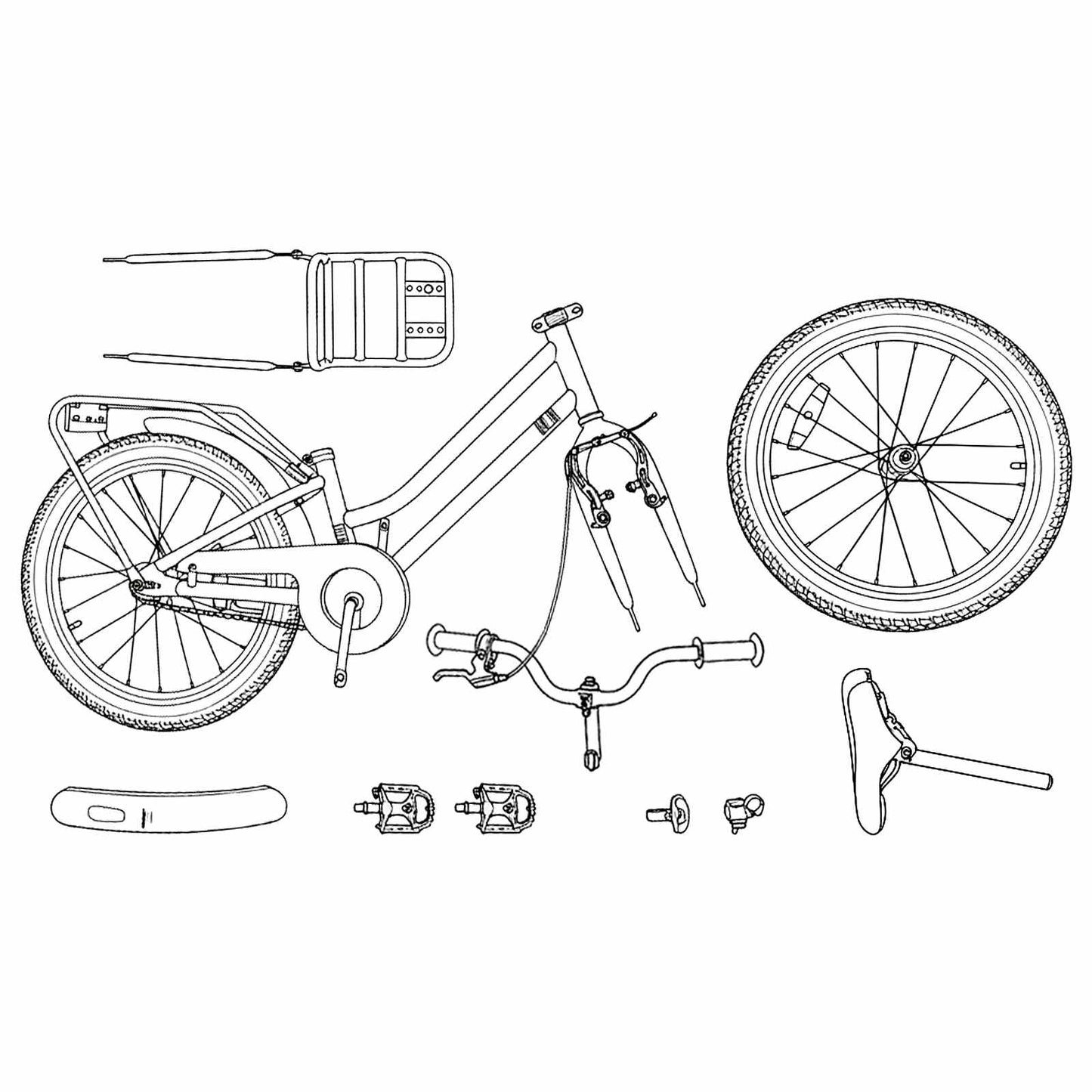 vidaXL Kids Bike 18 Inches for 5-7 Years Old White