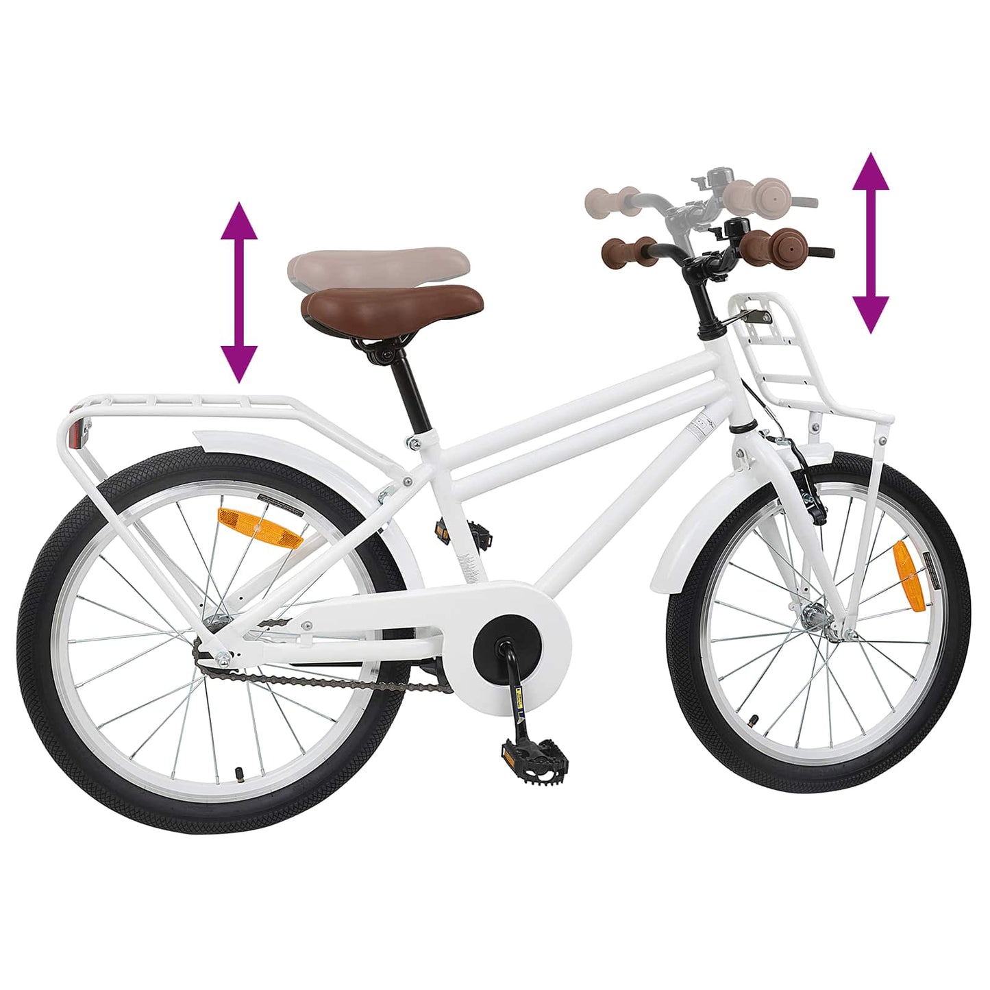vidaXL Kids Bike 22 Inches for 7-12 Years Old White