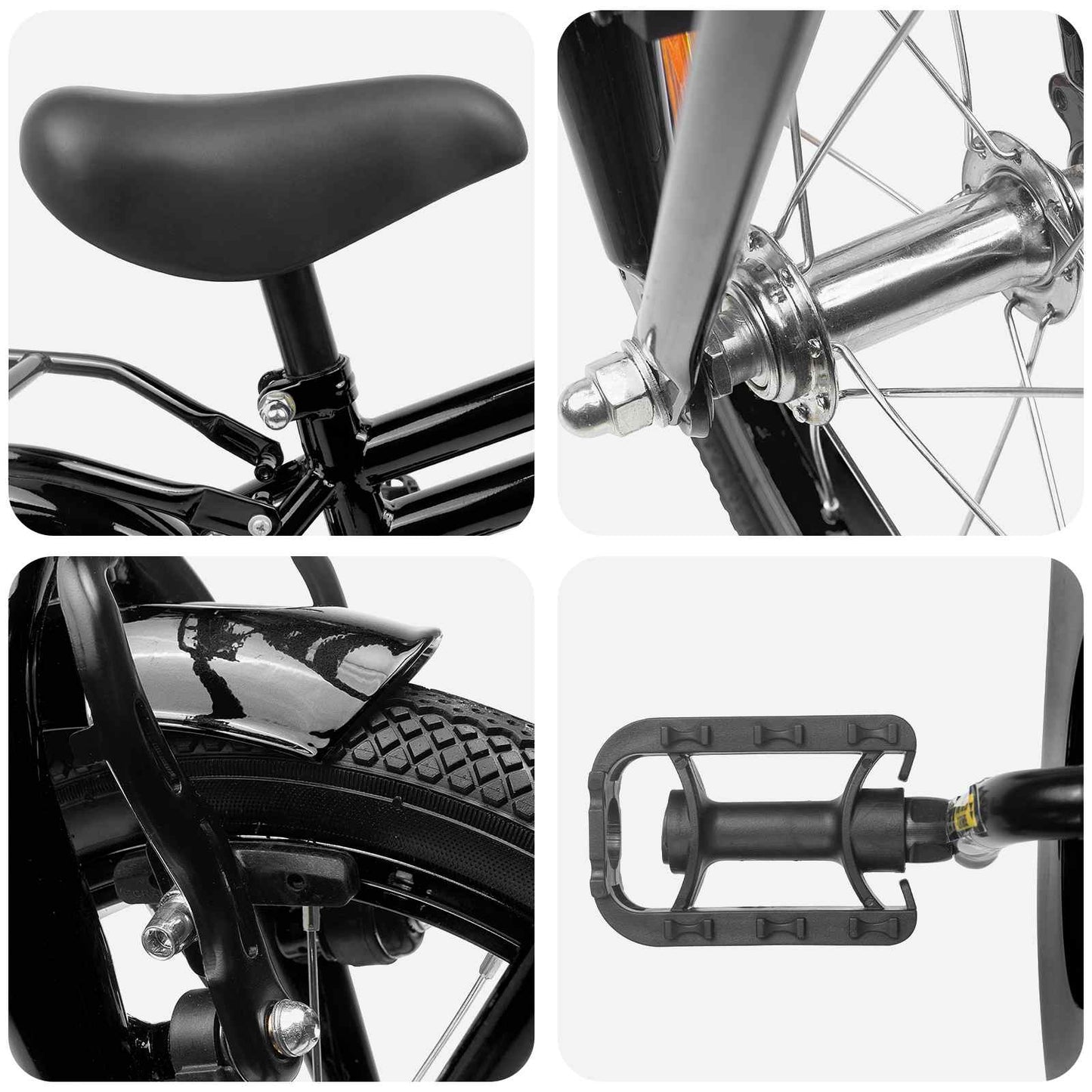 vidaXL Kids Bike 16 Inches for 4-6 Years Old Black