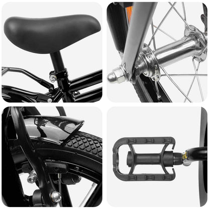 vidaXL Kids Bike 16 Inches for 4-6 Years Old Black