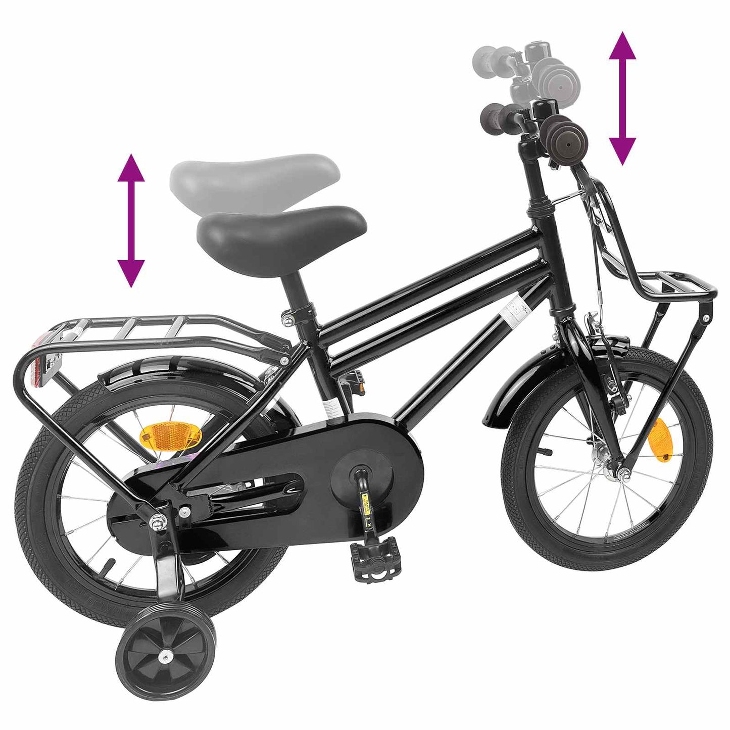vidaXL Kids Bike 16 Inches for 4-6 Years Old Black