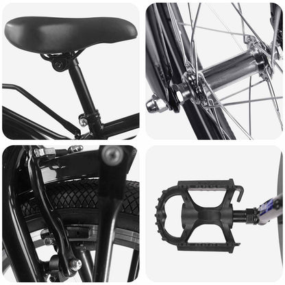 vidaXL Kids Bike 22 Inches for 7-12 Years Old Black