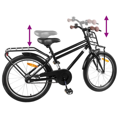 vidaXL Kids Bike 22 Inches for 7-12 Years Old Black