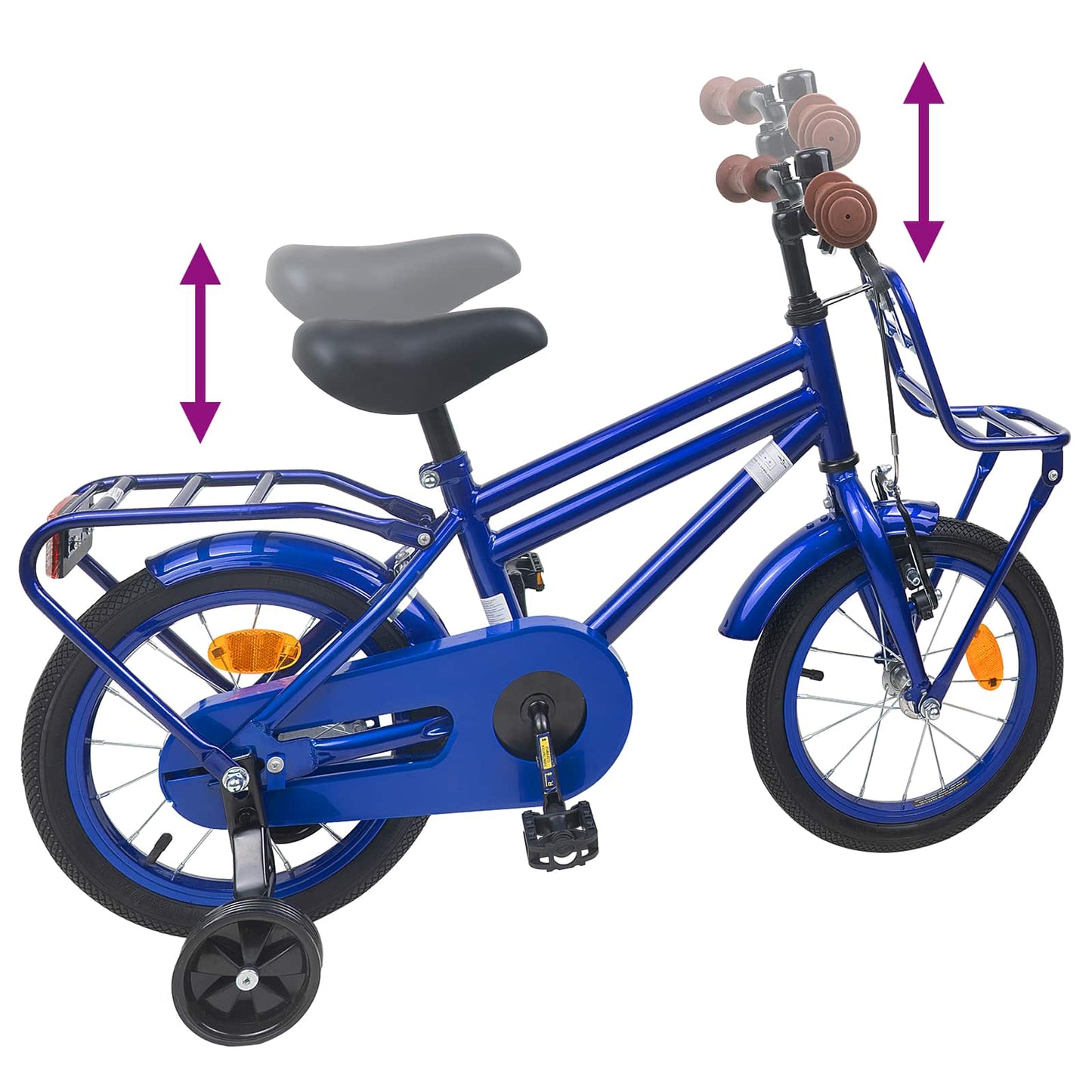 vidaXL Kids Bike 12 Inches for 2-4 Years Old Dark Blue