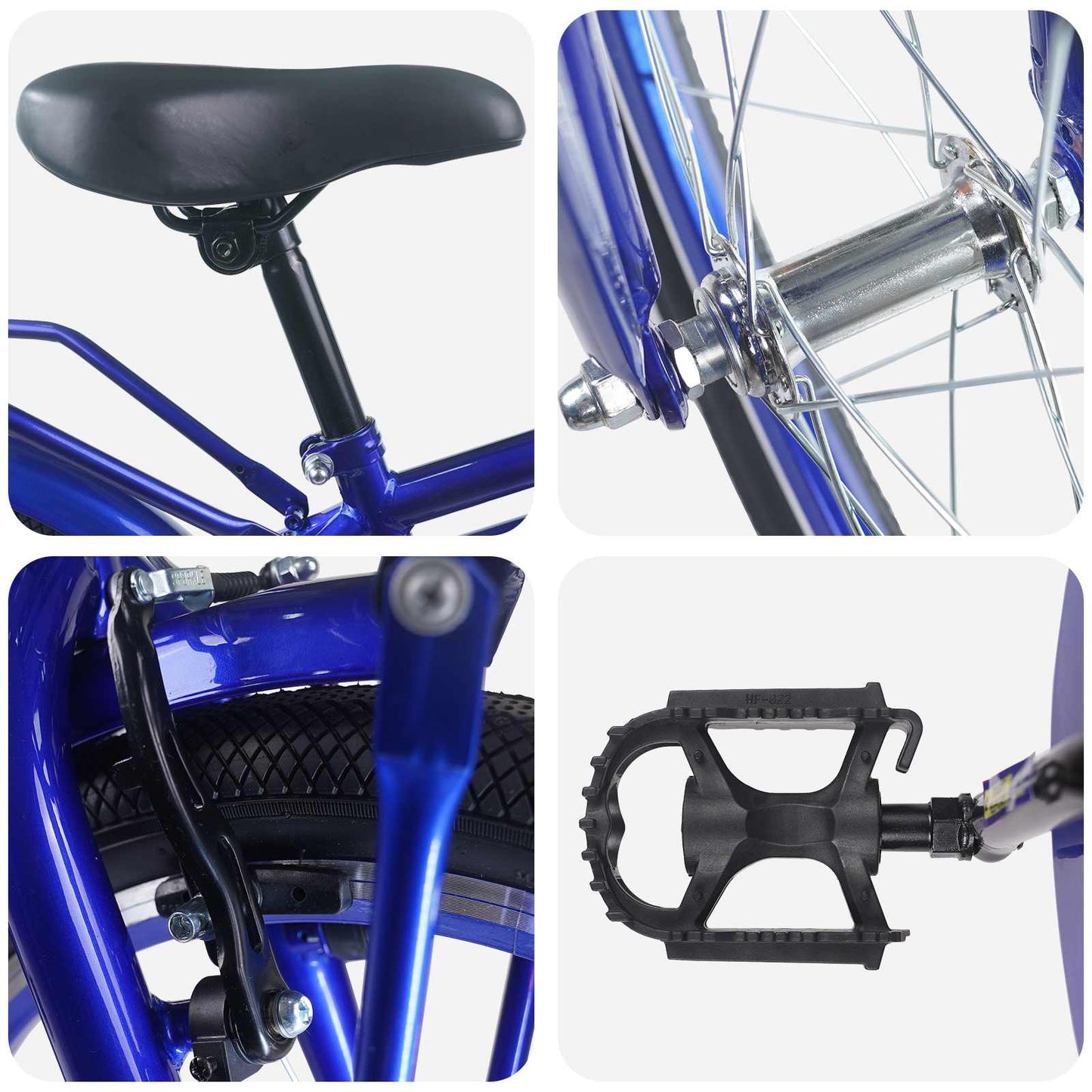 vidaXL Kids Bike 20 Inches for 6-11 Years Old Dark Blue