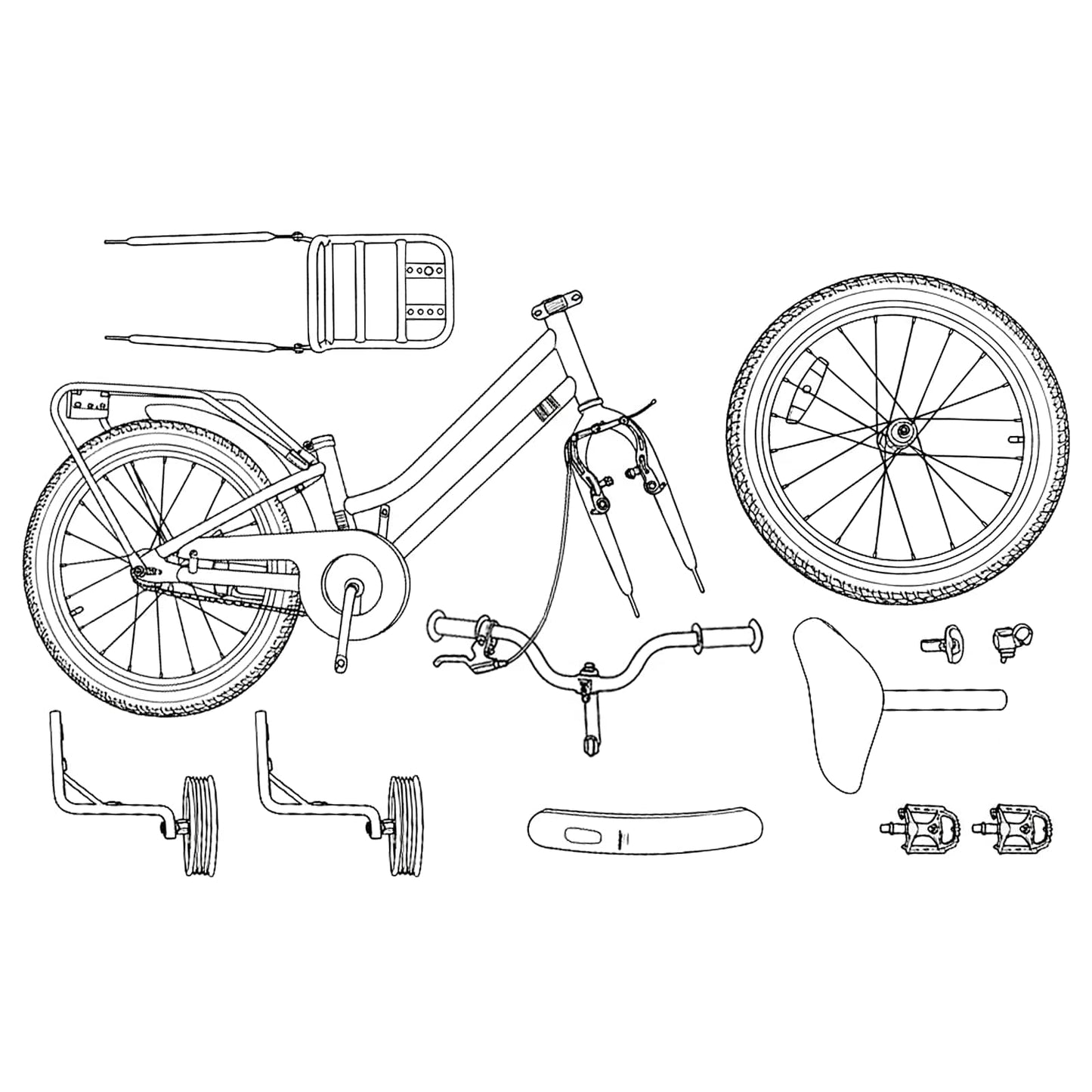 vidaXL Kids Bike 14 Inches for 3-5 Years Old Dark Grey