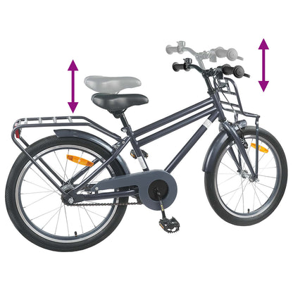 vidaXL Kids Bike 20 Inches for 6-11 Years Old Dark Grey
