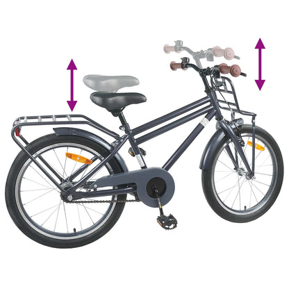 vidaXL Kids Bike 22 Inches for 7-12 Years Old Dark Grey