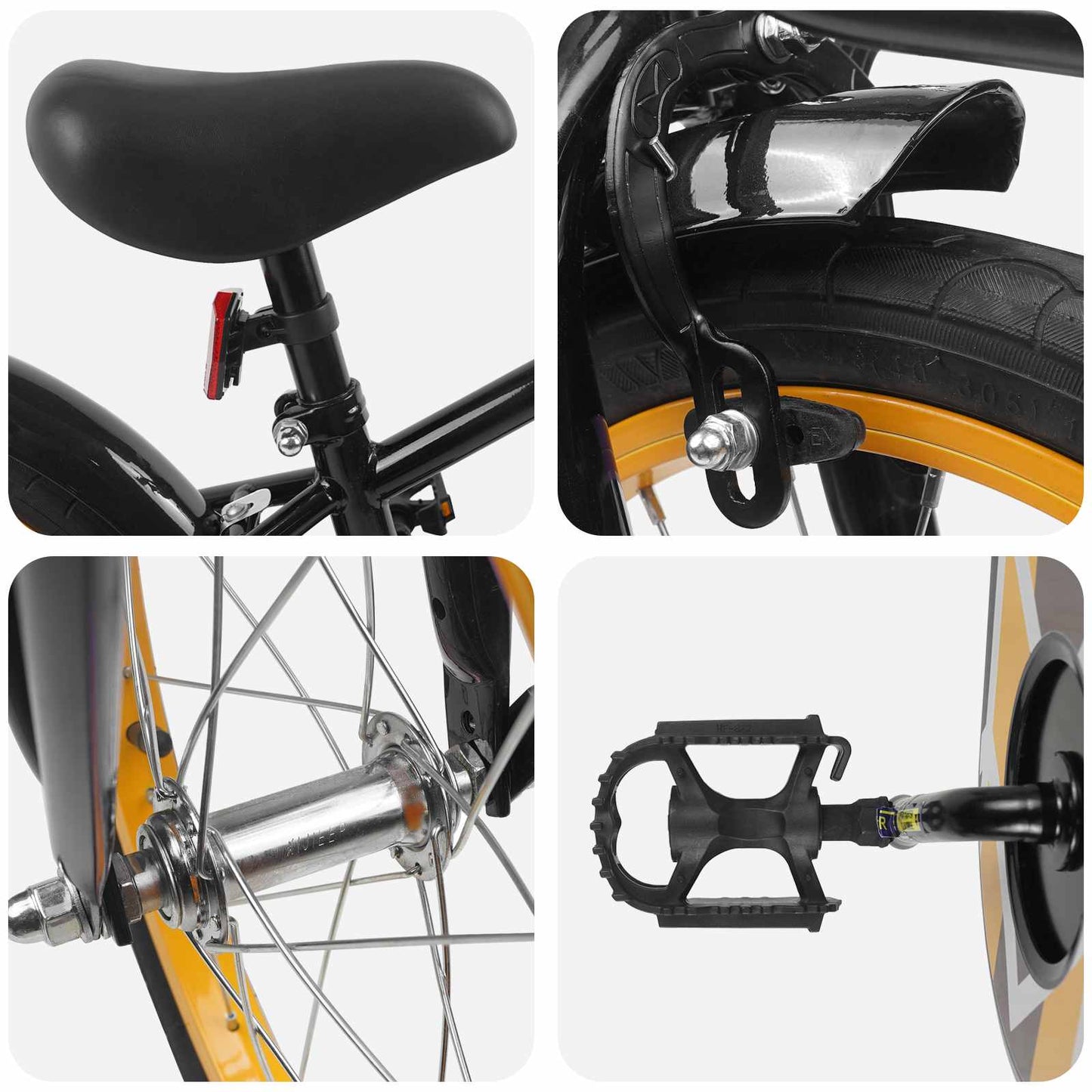 vidaXL Kids Bike 16 Inches for 4-6 Years Old Black