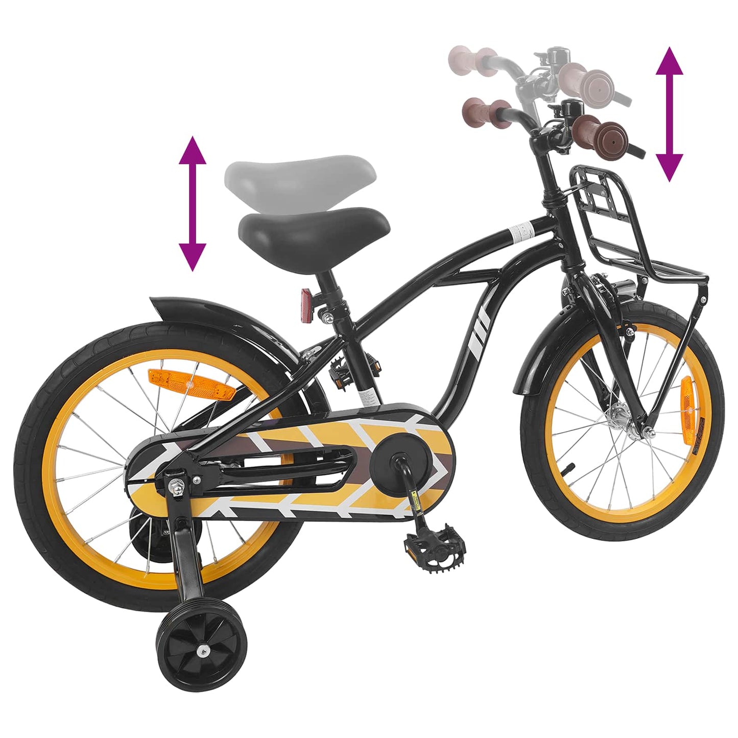 vidaXL Kids Bike 16 Inches for 4-6 Years Old Black